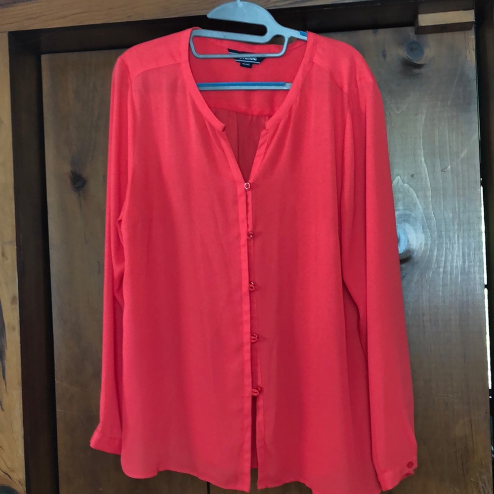 Lands End size 14 blouse - 100 percent polyester